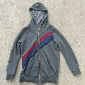 Aviator Nation Kids gray hoodie with stripes